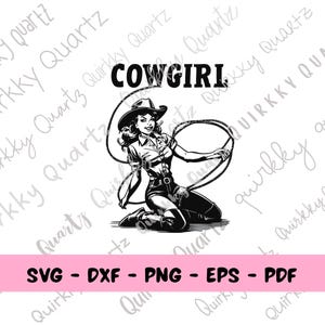 Cowgirl SVG File, Cowgirl Swinging Lasso Rope, Cowgirl on Knees SVG, Pin Up Cowgirl, Western SVG for Girls, Hot Girl Clipart, Cricut Cutting