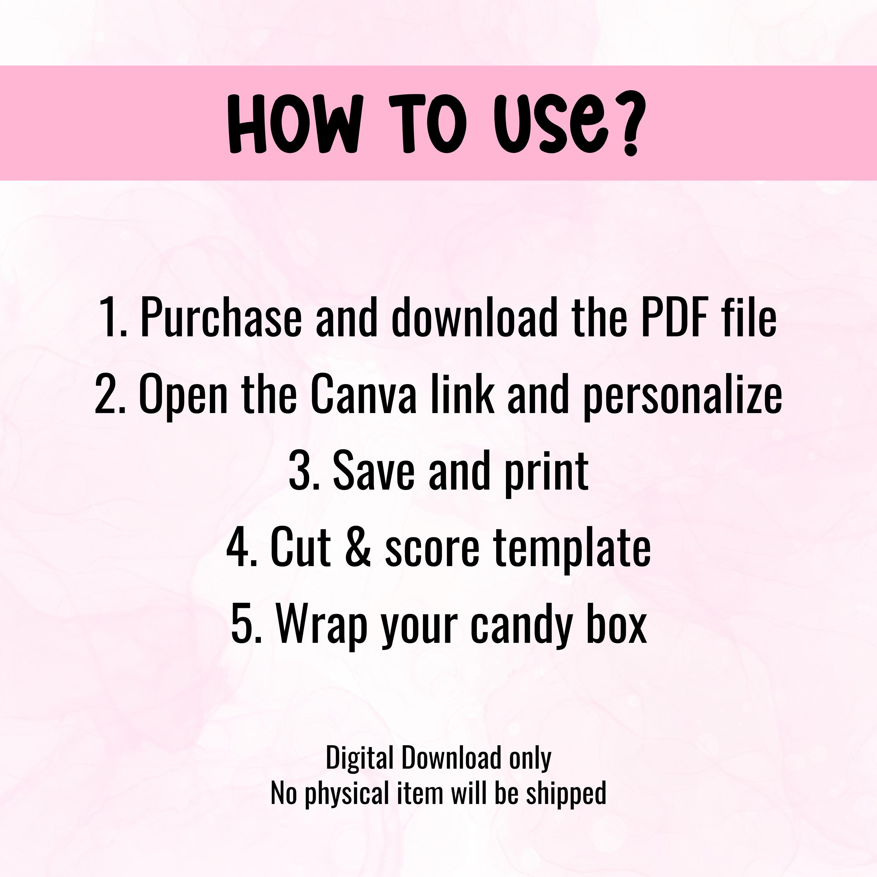 Blank Candy Box Wrapper Template, 3.5 Oz Theater Candy Personalized ...