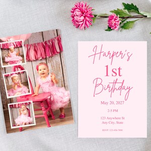 Photo Birthday Invite, Photo Invitation Canva Template, Custom Photo Invite for Birthday Parties, Photoshoot Birthday Invitation, Customize