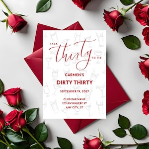 Talk Thirty To Me Birthday Invitation, Editable Canva Template, Dirty Thirty Birthday Party Invite, Dirty 30, Adult Birthday Invite