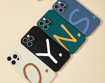 Custom Initial Phone Case: Personalized Liquid Silicone Couple Gift