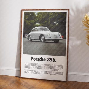Porsche 356 Poster Wall Art High Quality Decor (Classic Car Print)