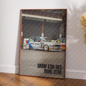 BMW E30 M3 DTM Steve Soper Motorsport Poster Wall Art High Quality Decor (Classic Car Print)