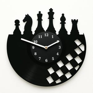 Schach Vinyl Wanduhr - Einzigartiges Geschenk für Schachspieler & Großmeister