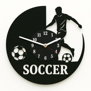 Custom Soccer Vinyl Record Wall Clock: Personalized Football Gift