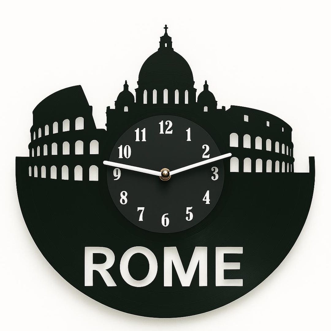 Wall Watch Design Rome Rome Skyline Vinyl Record Clock: Upcycled Italian Wall Art - Etsy