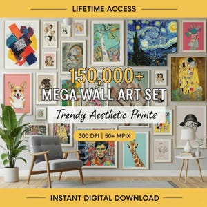 150,000+ Eclectic Maximalist Gallery Wall Art Prints (Digital Download)