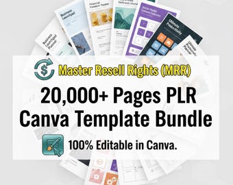 20,000+ PLR Canva Template Mega Bundle | 200+ Editable Planners, Journals & Trackers | Master Resell Rights | 2025 Digital Business Kit