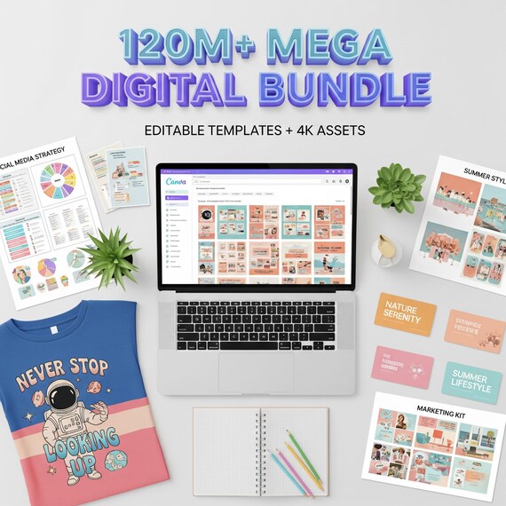 120 Million+ Digital Assets Bundle: PLR MRR, T-Shirt Designs, Fonts, Mockups (Digital Download