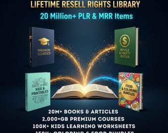 20M+ eBooks and Courses Mega Bundle | PLR & MRR | Business, Learning, Kids Printables, Coloring Pages | Instant Digital Access