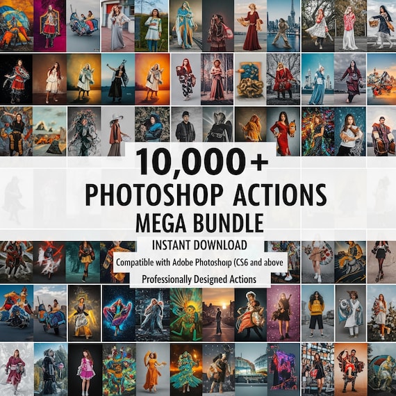 10,000+ Photoshop Actions Bundle | Adobe Photoshop Effects & Filters | Graphic Design Toolkit | Instant Download
