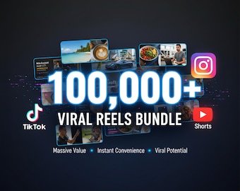 100K+ Viral Reels Bundle: PLR MRR, Faceless IG TikTok (Canva Editable Digital Download