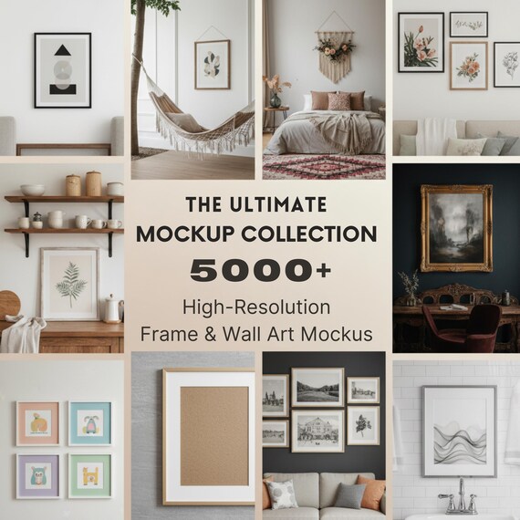 5000+ Frame & Wall Art Mockup Mega Bundle: 300 DPI JPG (Commercial Use)