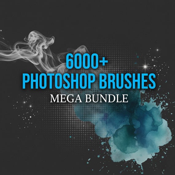 6000+ Photoshop Brushes Mega Bundle: Textures, Watercolor, Effects (Digital Download)