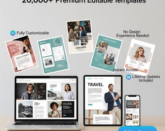 20,000 Canva Templates Mega Bundle | Boost Your Business Presence with Editable Designs for a Unique Look