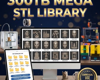 300TB STL 3D Models Mega Library – Commercial Use – Printable Files for FDM & Resin