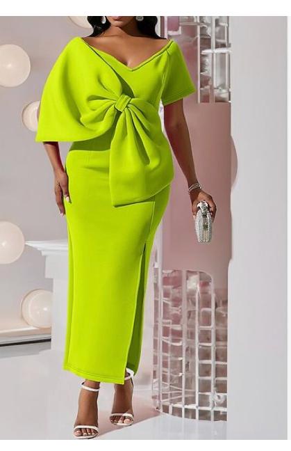slim fit dress slacks Zapaka Women Lemon Green Long Bridesmaid Dress Mermaid Halter Open Back Wedding Party Dress, Agave / US26W main image 0