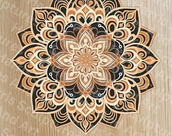 Mandala Multilayer Design | Laser Cut File | 3D Layer Cutting DXF | Paper Cutting for Cricut | SVG File | Home Decor | Hanging Wall Art
