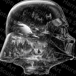PNG Design | Star Wars Laser Engraving File | Double Exposure | Slate Coasters | Downloadable and Printable Design | CNC Projects | Gift