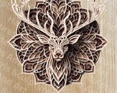 Stag Multilayer SVG | Deer Animal Laser Cut File | 3D Layer Cutting Design | Paper Cutting for Cricut | Home Decor | Hanging Wall Art | Gift