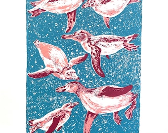 Pingüinos / Serigrafía / Póster