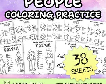 People Coloring Practice Book - 38 Pages for Blending, Textures & Shading (PDF)