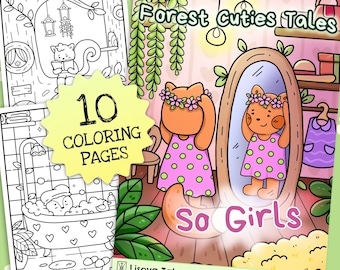 Dibujos para colorear de animales del bosque / Animales del bosque (Descarga digital)