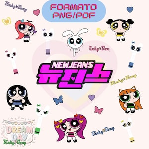 Kit numérique NewJeans x PowerPuff Girls – ClipArts Fanmade PNG + PDF pour lapins