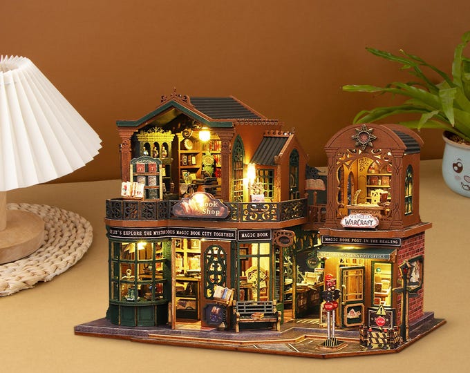 DIY Miniature Book Shop Dollhouse Kit: Handcraft Home Decor Model