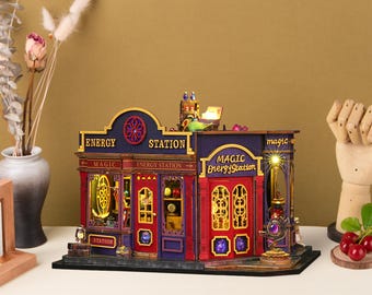 BookTop Kit Fai Da Te Book Nook - Negozi Di Bacchette Magiche Con Luci LED, Per Adulti E Ragazzi