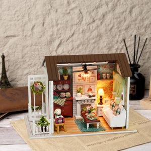 DIY Miniature Dollhouse Kit, Wonderful Time, Model Building Kit with Detailed Furniture, Dreamy Handcraft Home Decoration, Gifts for Friend