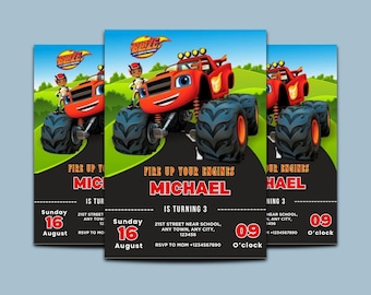 Cars Birthday Invitation | Lightning Invitation | Kids Birthday Party Invite | Editable Canva Digital Download