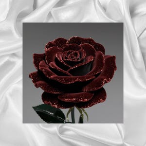 Red glittering rose picture, digital art, wall decoration, romantic artwork for living room & bedroom, gift idea, modern art