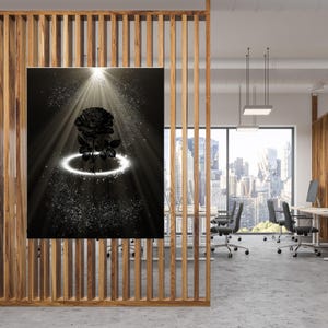 Cuadro de rosas negras, elegante arte mural, noble arte de rosas negras, decoración de pared mística, elegante póster de rosas negras, impresión moderna