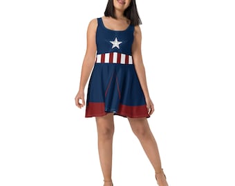 Stars & Stripes Skater Dress: Patriotic Hero Costume