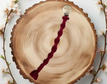 Macrame pacifier chain customizable • Pacifier strap • Baby gift for birth baptism baby shower • Pacifier clip
