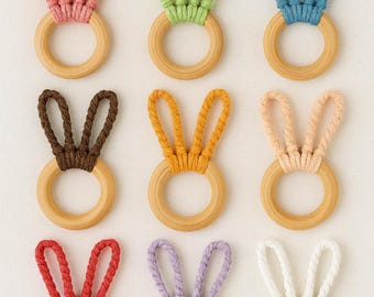 Macrame Bunny Grab Ring | Small Gift | Baby Items | Birth Gift | Grab Ring | Girlfriend | Mom | Boho