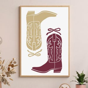 Florida State University Seminoles Cowgirl Wall Decor | Dorm | Apartment | Digital Download | Red | Gold | Trendy | Cute | FSU