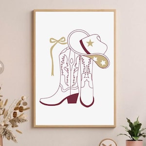 Florida State University Seminoles Cowgirl Wall Decor | Dorm | Apartment | Digital Download | Red | Gold | Trendy | Cute | FSU