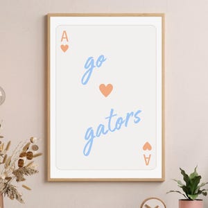 Universität von Florida Go Gators Spielkarte Wanddekor | Wohnheim | Wohnung | Digitaler Download | Blau | Orange | Trendy | Niedlich | UF