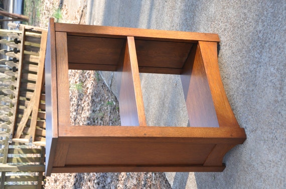 Oak Mission Style Bookcase Arts Crafts Solid Wood Book Shelf Etsy