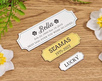 Custom Engraved Gold Name Plate: Personalized Award Tag Name Plates ID Tags Plates for Memorials