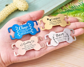 Silent dog tag Engraved Pet ID Tag Personalized Slide on dog tag Dog Tags For Dogs Dog Name Tag Custom Dog Collar Tag Cat Name Tag Puppy