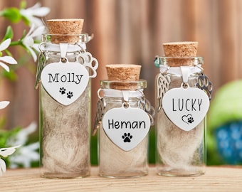 Pot souvenir en fourrure d'animal de compagnie avec portrait, pot commémoratif en poils d'animal de compagnie personnalisé, cadeaux en cas de perte d'un animal de compagnie, cadeau souvenir personnalisé chien, cadeaux commémoratifs chien chat