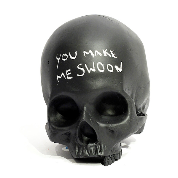 Homo sapiens chalkboard skull