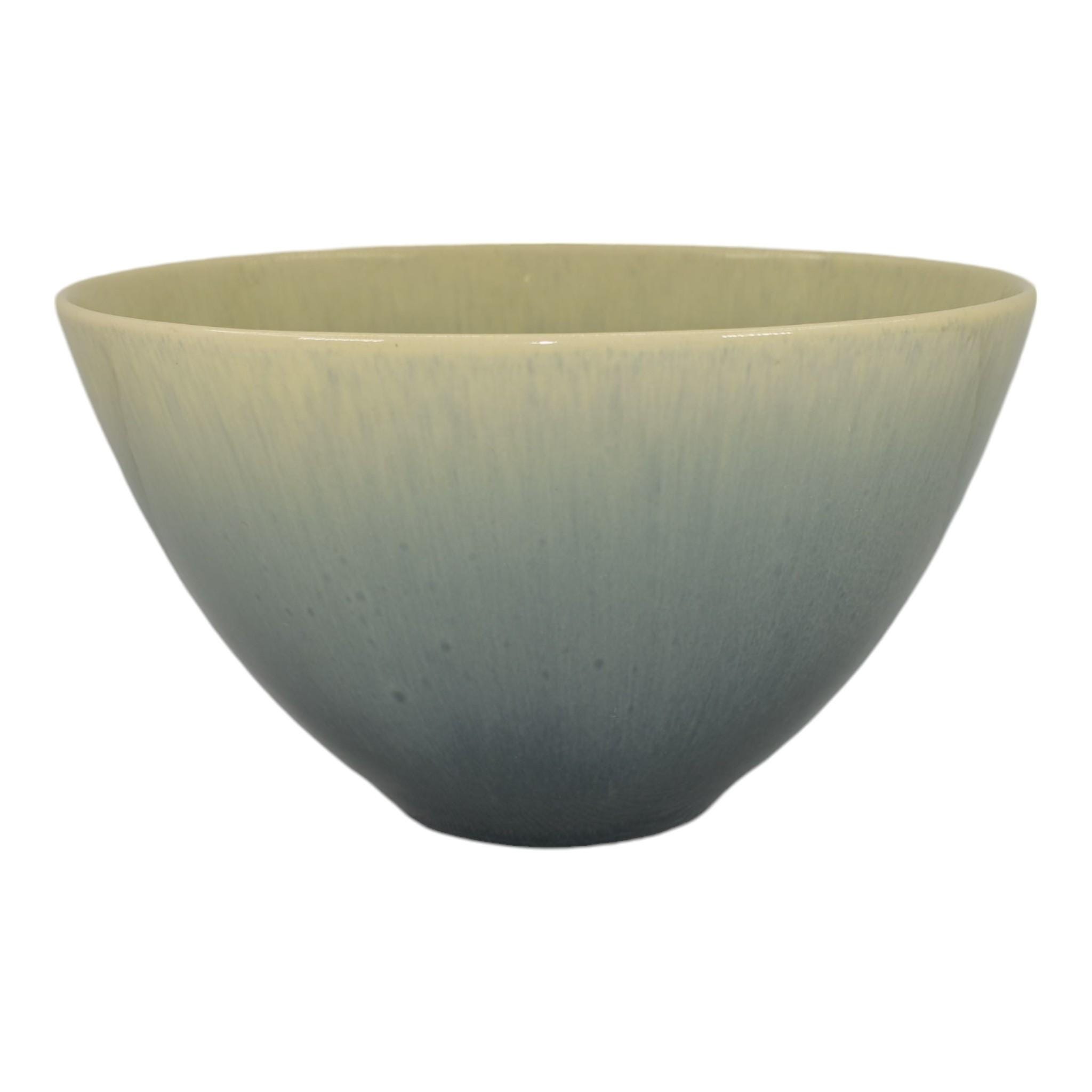 William Manker California 1950s Vintage Mid Modern Pottery Blue Ceramic Bowl