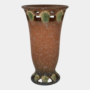 Roseville Ferella Tan 1930 Vintage Art Deco Pottery Ceramic Vase 506-8
