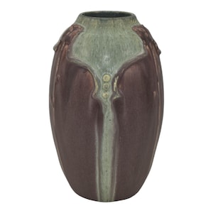 Ephraim Faience 2007 Hand Made Pottery Purple Blue Experimental Ceramic Vase