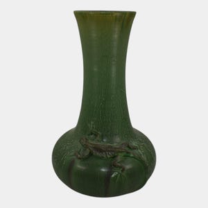 Door Pottery Studio Art Pottery Scott Draves Hand Made Green Lizard Floor Vase