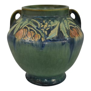 Roseville Baneda Green 1932 Vintage Arts And Crafts Pottery Ceramic Vase 591-6